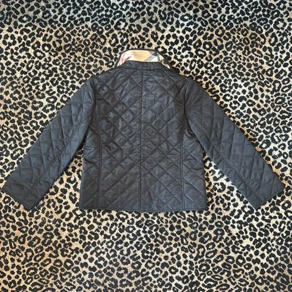 Burberry Children Black Diamond Quilted Jacket in size 5 youth